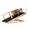 Tall Adjustable Pet Ramp;  Folding Portable Wooden Dog Cat Ramp with Safety Side Rails;  Non-Slip Paw Traction Surface Dog Step for Car;  SUV;  Bed;