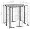 Dog Kennel Silver 43.3"x43.3"x43.3" Steel