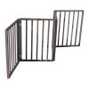 Pet Gate - Dog Gate for Doorways, Stairs or House ‚Äì Freestanding, Folding, brown, Arc Wooden