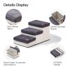 3 Tiers Foldable Dog Stairs,Pet Steps for Small to Medium Dogs,Dog Ladder Storage Stepper for Bed Sofa Couch