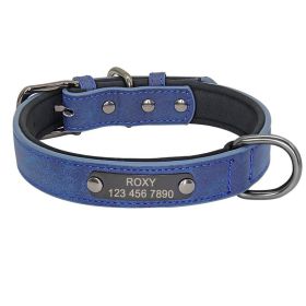 Engraved Lettering On The Neck Ring Of Dogs And Cats To Prevent Loss (Option: Blue-S)