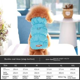 Dog Clothes Vest Warm Cotton With Buckle (Option: Sky Blue-M)