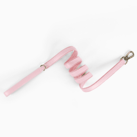 Pet Leather Traction Rope (Color: Pink)