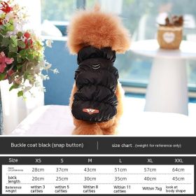 Dog Clothes Vest Warm Cotton With Buckle (Option: Black-M)