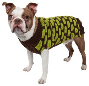 Fashion Weaved Heavy Knit Designer Ribbed Turtle Neck Dog Sweater (size: X-Small)