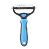 Professional Pet Deshedding Brush 2 Sided Dematting Dog Comb Cat Brush Rake Puppy Grooming Tools Undercoat Shedding Flying Hair