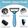 Professional Pet Deshedding Brush 2 Sided Dematting Dog Comb Cat Brush Rake Puppy Grooming Tools Undercoat Shedding Flying Hair