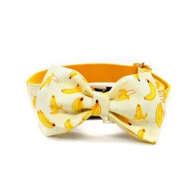 Tow Rope Collar Pet Supplies Gold Metal Buckle (Option: Yellow-Bow Knot Dog Pole-M)