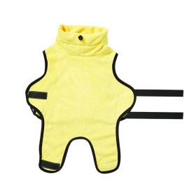 Pet Towel Thick Microfiber Absorbent Bathrobe (Option: Yellow-M)