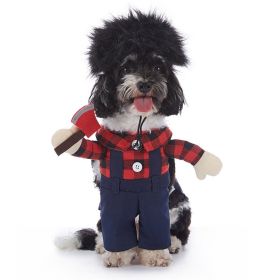 Pet Supplies Wansheng Dog Clothes (Option: PF95 Plaid Thug-L)